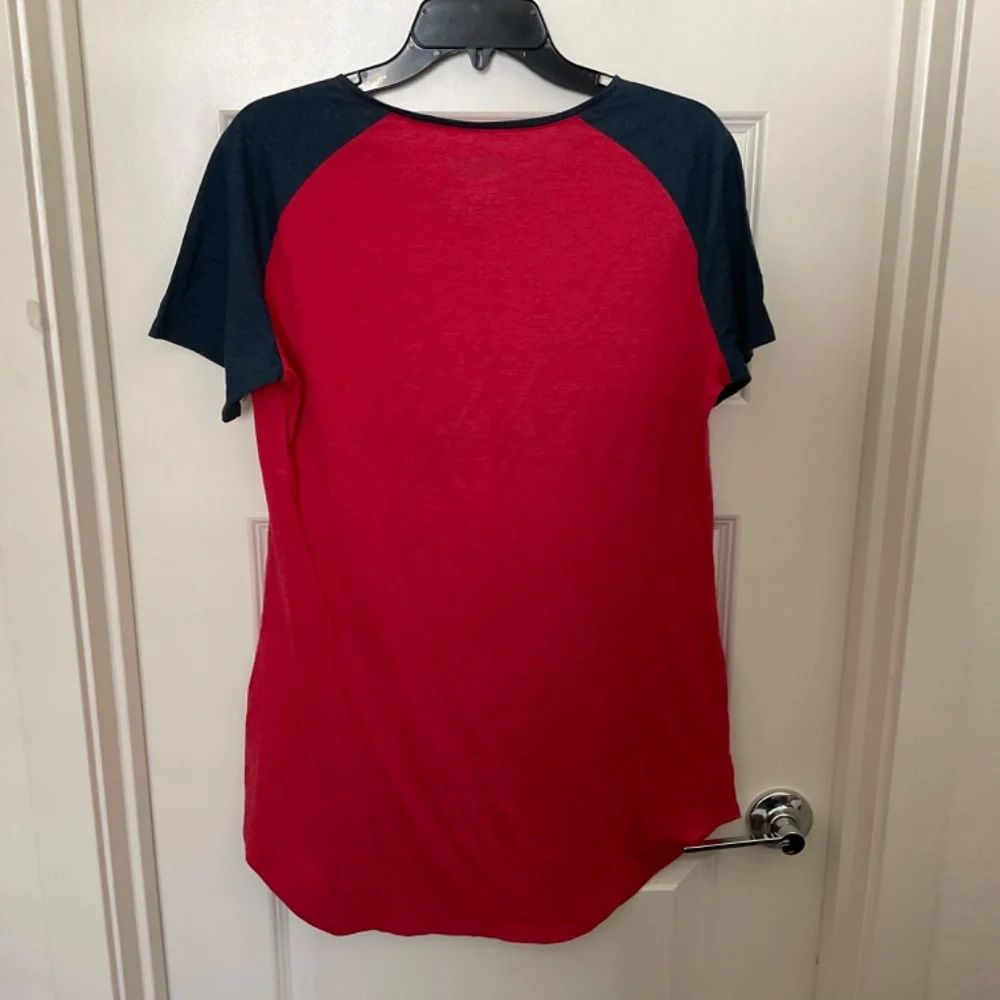 NFL Houston Texans Raglan V-Neck Knit Nightshirt - Red‎ and Blue - Size Large